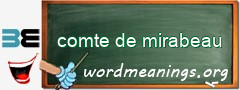 WordMeaning blackboard for comte de mirabeau